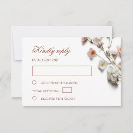 3D Wilde Bloemen Bruiloft RSVP Kaartje