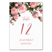 3D Wilde Rozen Witte Bruiloft Kaart (Achterkant)