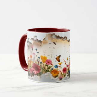3D Wildflower Wonderland Keramische Koffie Mok ☕
