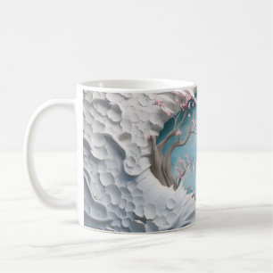 3D Winding River in een bos Koffiemok