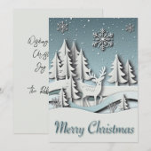 3D Winter Scene Kerst Kaart met Rendieren (Voorkant / Achterkant)