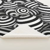 3D witte ballen zwarte lijnen Sherpa Deken (3/4)