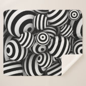 3D witte ballen zwarte lijnen Sherpa Deken (Voorkant (horizontaal))