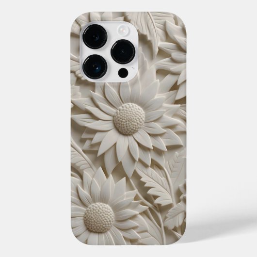 3D witte bloemen Case-Mate iPhone Case (Achterkant)