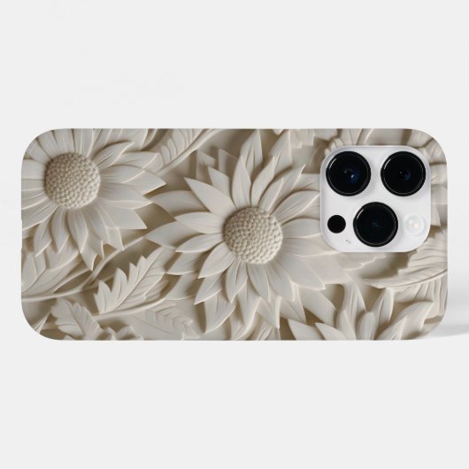 3D witte bloemen Case-Mate iPhone Case (Achterkant (horizontaal))