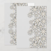 3D witte bloemen Kaart (Voorkant / Achterkant)