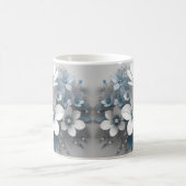 3d witte bloemen mok wrap, 3d design wrap mok (Center)