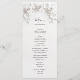 3D Witte Gesculptureerde Rozen Menu