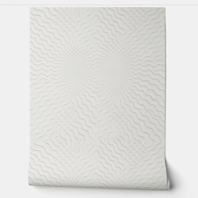 3D Witte Golfplaten - Zelfklevend  Behang (Afrollen)