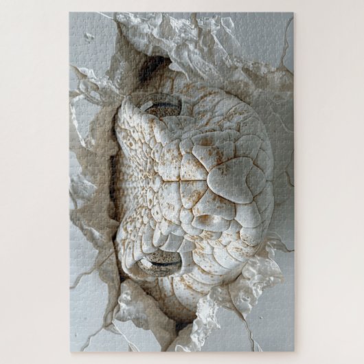 3D Witte Koning Cobra Slang Jigsaw Puzzel (Verticaal)