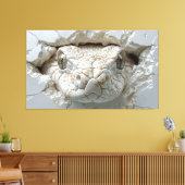 3D Witte Koning Cobra Slang Portret Canvas Muurkun (Insitu (Woonkamer))