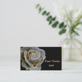 3D witte roos Visitekaartje (Staand voorkant)