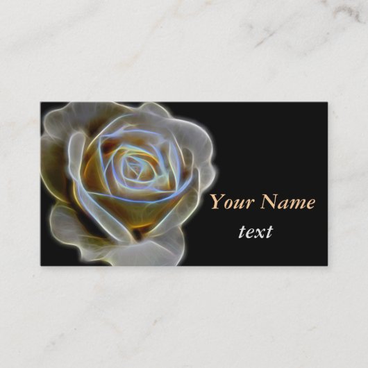 3D witte roos Visitekaartje (Voorkant)