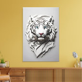 3D witte tijger kunst Canvas Afdruk (Insitu (Woonkamer))