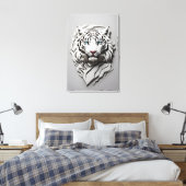 3D witte tijger kunst Canvas Afdruk (Insitu (Slaapkamer))