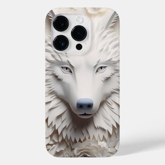 3D witte wolf gezicht Case-Mate iPhone Case (Achterkant)