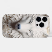 3D witte wolf gezicht Case-Mate iPhone Case (Achterkant (horizontaal))