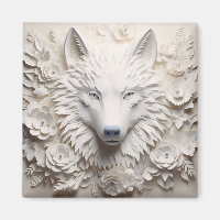 3D witte wolf gezicht