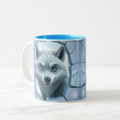 3d wolf Gat In Een Muur Mok Wrap ontwerp (Voorkant links)