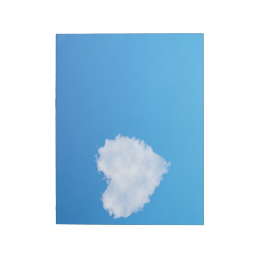3D-wolk uit het zachte hart in een blauwe hemel Notitieblok (Linkerzijde)