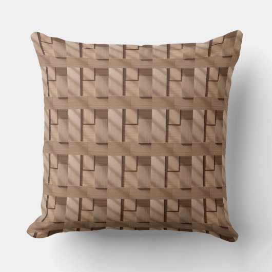3D Wooden Block Pattern with Light Brown Grain and Kussen (Voorkant)