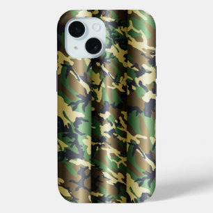 3D Woodland Camo iPhone 15 Case