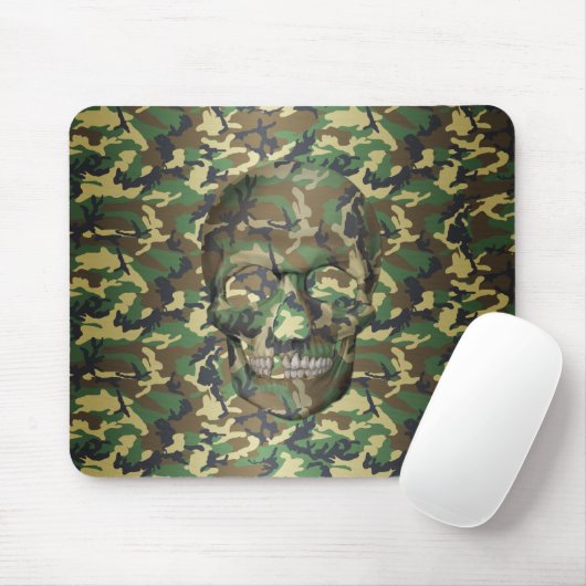 3D Woodland Camo Skull Muismat (Met muis)