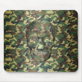 3D Woodland Camo Skull Muismat (Voorkant)