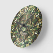 3D Woodland Camo Skull Ronde Klok (Hoek)