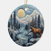 3D Woodland rendieren kerstdieren Keramisch Ornament (Links)