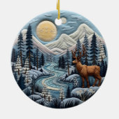 3D Woodland rendieren kerstdieren Keramisch Ornament (Achterkant)