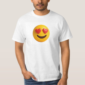 3d yellow smiling emoji face with heart shaped eye t-shirt