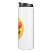 3d yellow smiling emoji face with heart shaped eye thermosbeker (Geroteerd rechts)