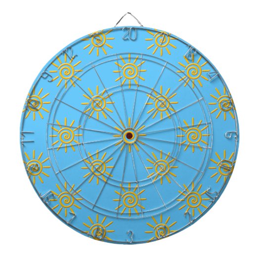 3D Yellow Sun-tekenpatroon Dartbord (Voorkant)