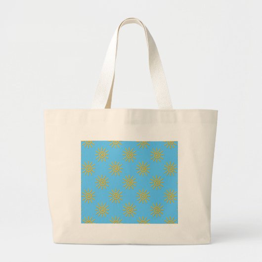 3D Yellow Sun-tekenpatroon Grote Tote Bag (Voorkant)