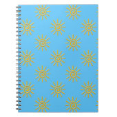 3D Yellow Sun-tekenpatroon Notitieboek (Voorkant)