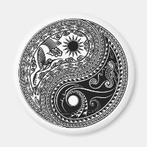 3D Yin & Yang Sun & Moon Sky & Zee - Magnet