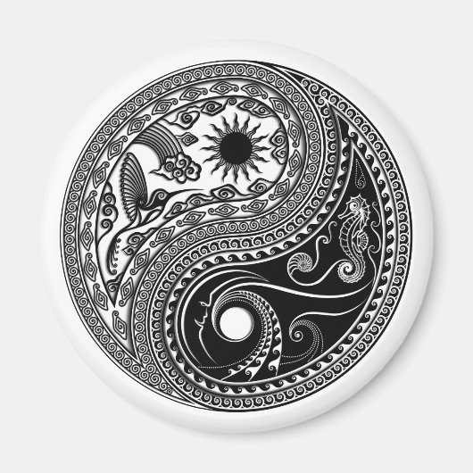 3D Yin & Yang Sun & Moon Sky & Zee - Magnet (Voorkant)