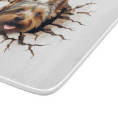 3D Yorkshire Terrier Gebarsten Gat Snijplank (Hoek)