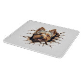 3D Yorkshire Terrier Gebarsten Gat Snijplank (Hoek)