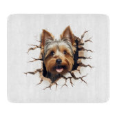 3D Yorkshire Terrier Gekraakt Gat Snijplank (Voorkant)