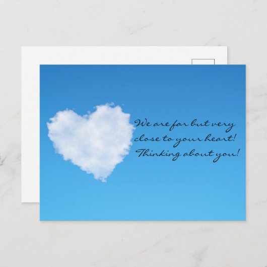 3D zachte hartwolk. Denk aan jou! Briefkaart (Voorkant / Achterkant)