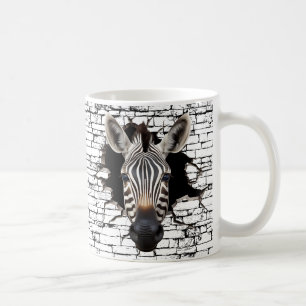 3D Zebra Muurbreuk Kunst – Realistisch Safari Koffiemok