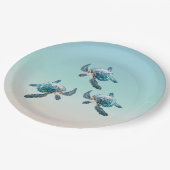 3D Zee Schildpadden Ocean Thema Papieren Bordje (Gekanteld)