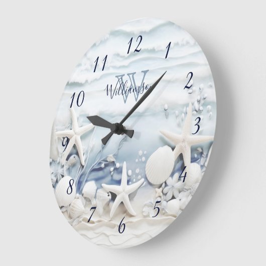 3D Zeeen sterren en schelpen | Kustmonogram Grote Klok (Hoek)