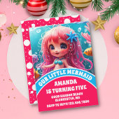 3D Zeemeermin Onder het Zee Verjaardag Kaart