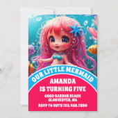 3D Zeemeermin Onder het Zee Verjaardag Kaart (Voorkant)