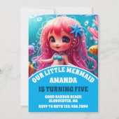 3D Zeemeermin Onder het Zee Verjaardagsfeest Kaart (Voorkant)