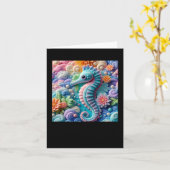 3D Zeepaarden Sticker Kaart (Gele Bloem)