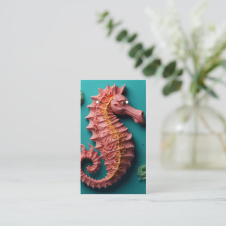 3D Zeepaardje Zeeleven Patroon Oorbellenkaarten Visitekaartje
